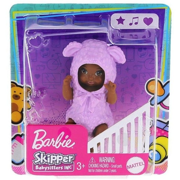 Barbie Other - Barbie Doll Skipper Babysitters Inc Baby in Purple Lamb Outfit New in Box